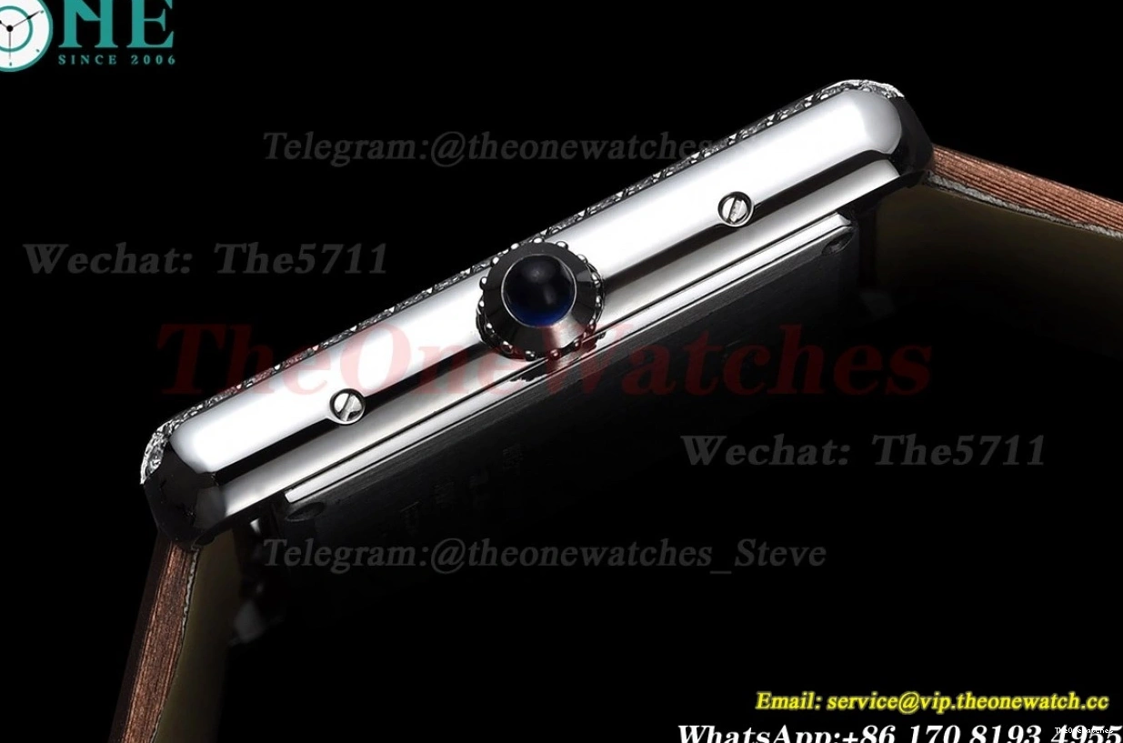 On Must Quartz Strap Satin Bezel Diamond Small Tank Brown K11F 0318